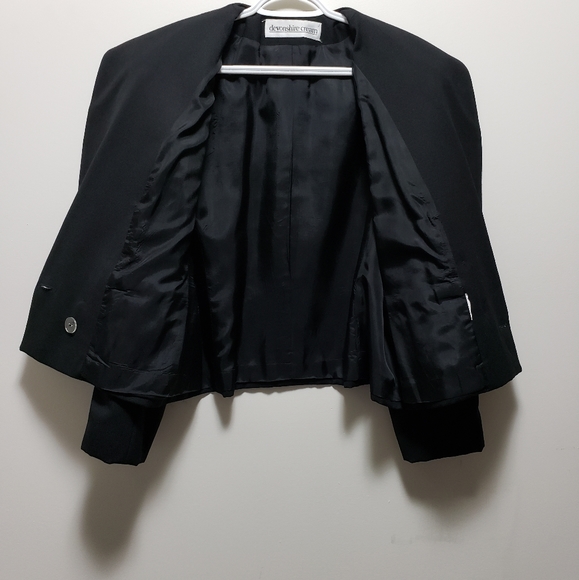 Devonshire Cream Military Black Double Breast Dress Blazer UK 10 - Picture 6 of 11